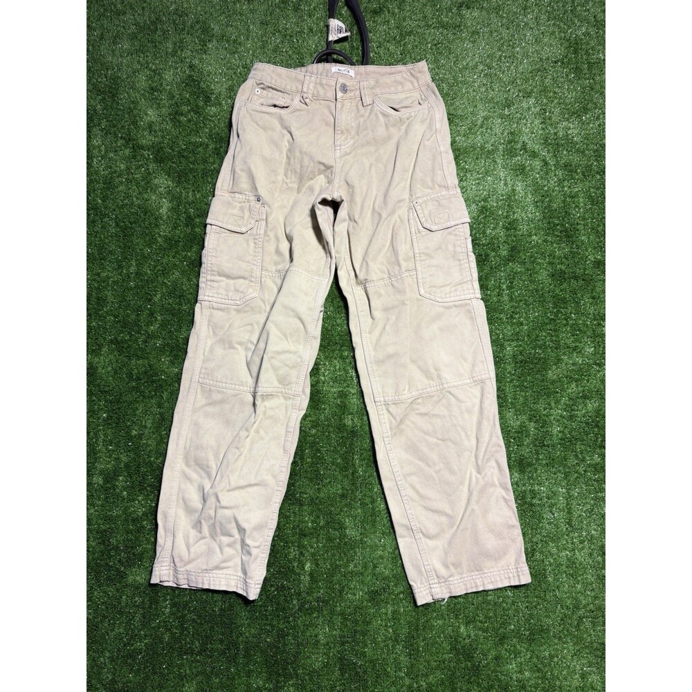 Garage Womens Beige Khaki Wide Leg Cargo Pants Size 0 Y2K Gorpcore Utility